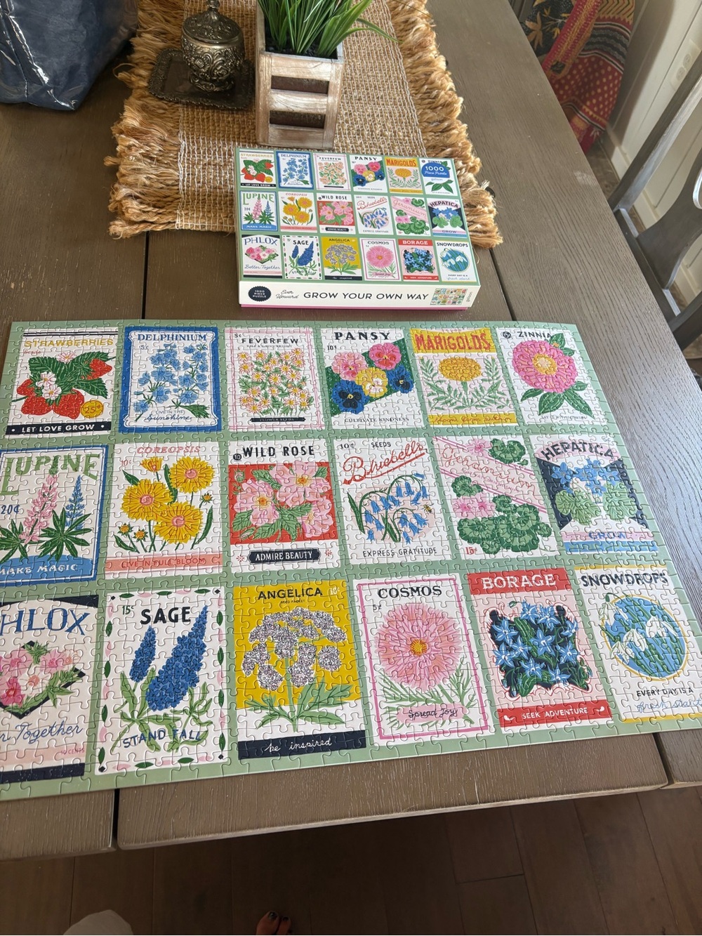 Seed Packet Jigsaw Puzzle - White Background Floral Set